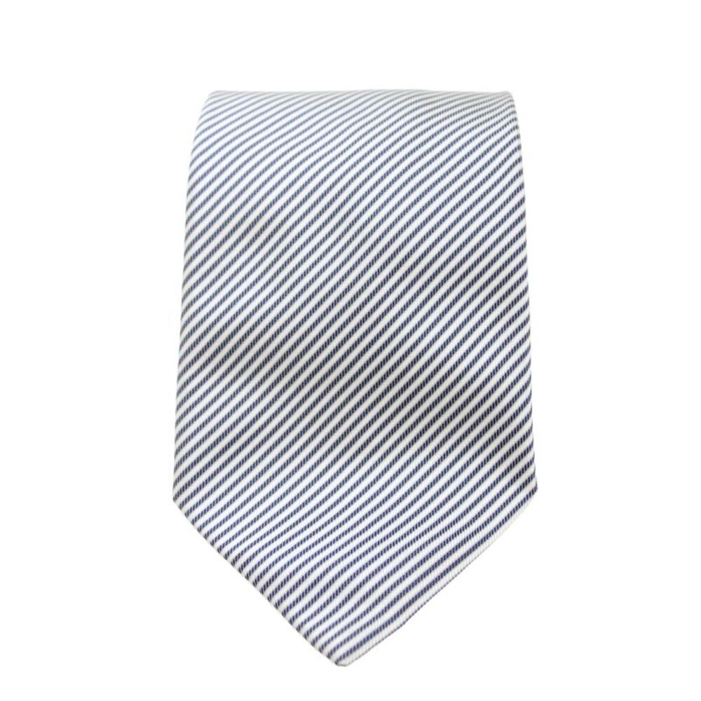 Givenchy Mens Silk Striped Neck Tie Blue White